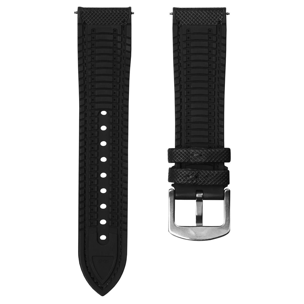 ZULUDIVER Anvil FKM Rubber Watch Strap - Black