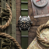 ZULUDIVER 1973 British Military Watch Strap: CADET - Army Green - Polished