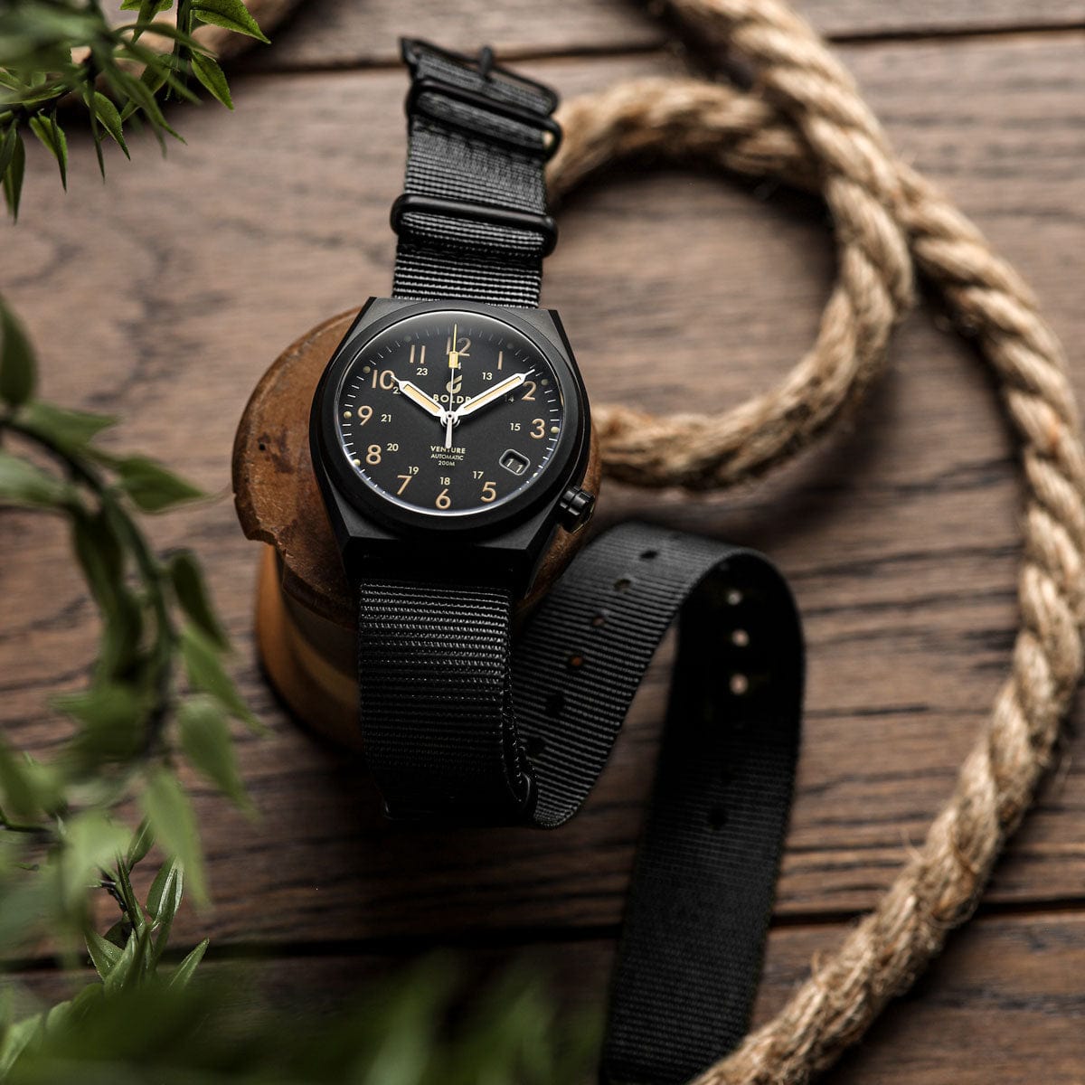 ZULUDIVER 1973 British Military Watch Strap: CADET - Combat Black - Polished