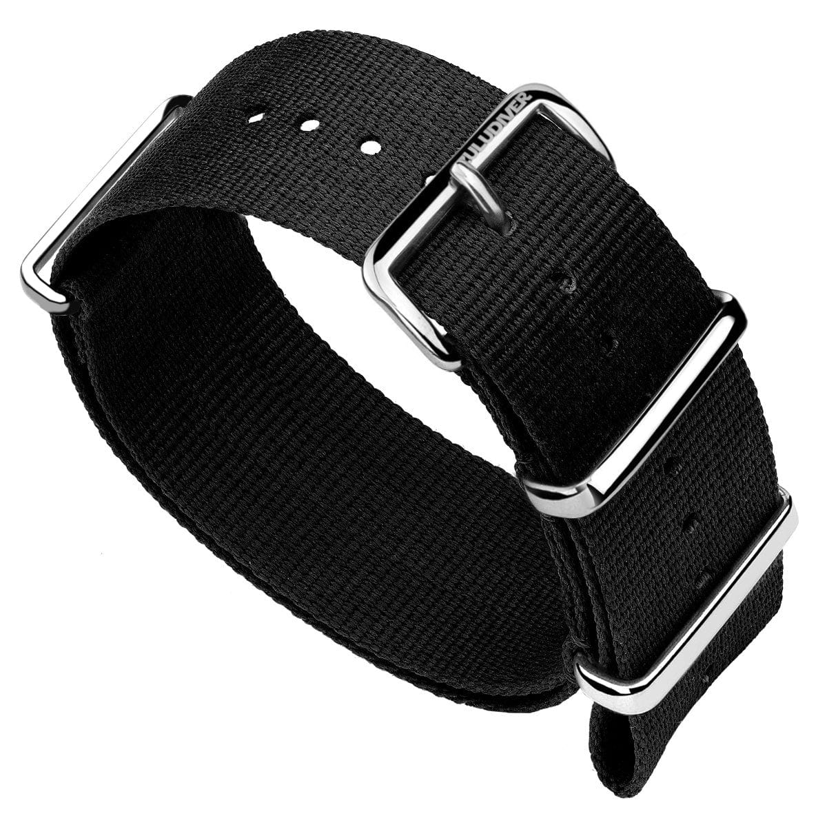 ZULUDIVER 1973 British Military Watch Strap: CADET - Combat Black - Polished