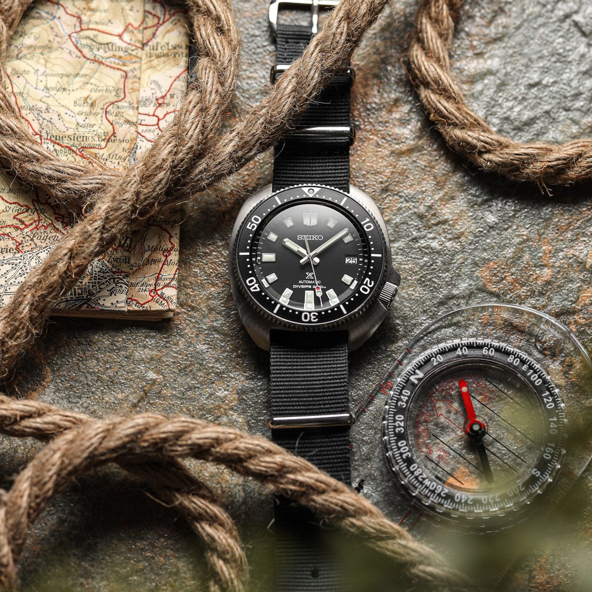 ZULUDIVER 1973 British Military Watch Strap: CADET - Combat Black - PVD IP Black