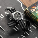 “Classic Bond” British Military Watch Strap Satin Hardware on NTH Watch