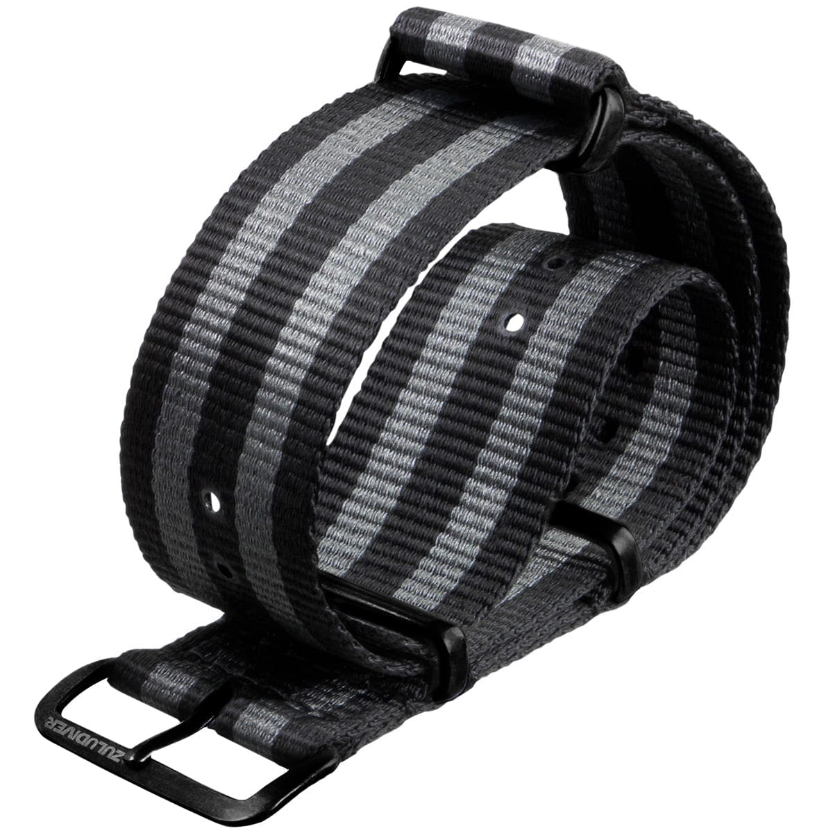 ZULUDIVER British Military Watch Strap: CADET Bond - Classic - PVD IP Black