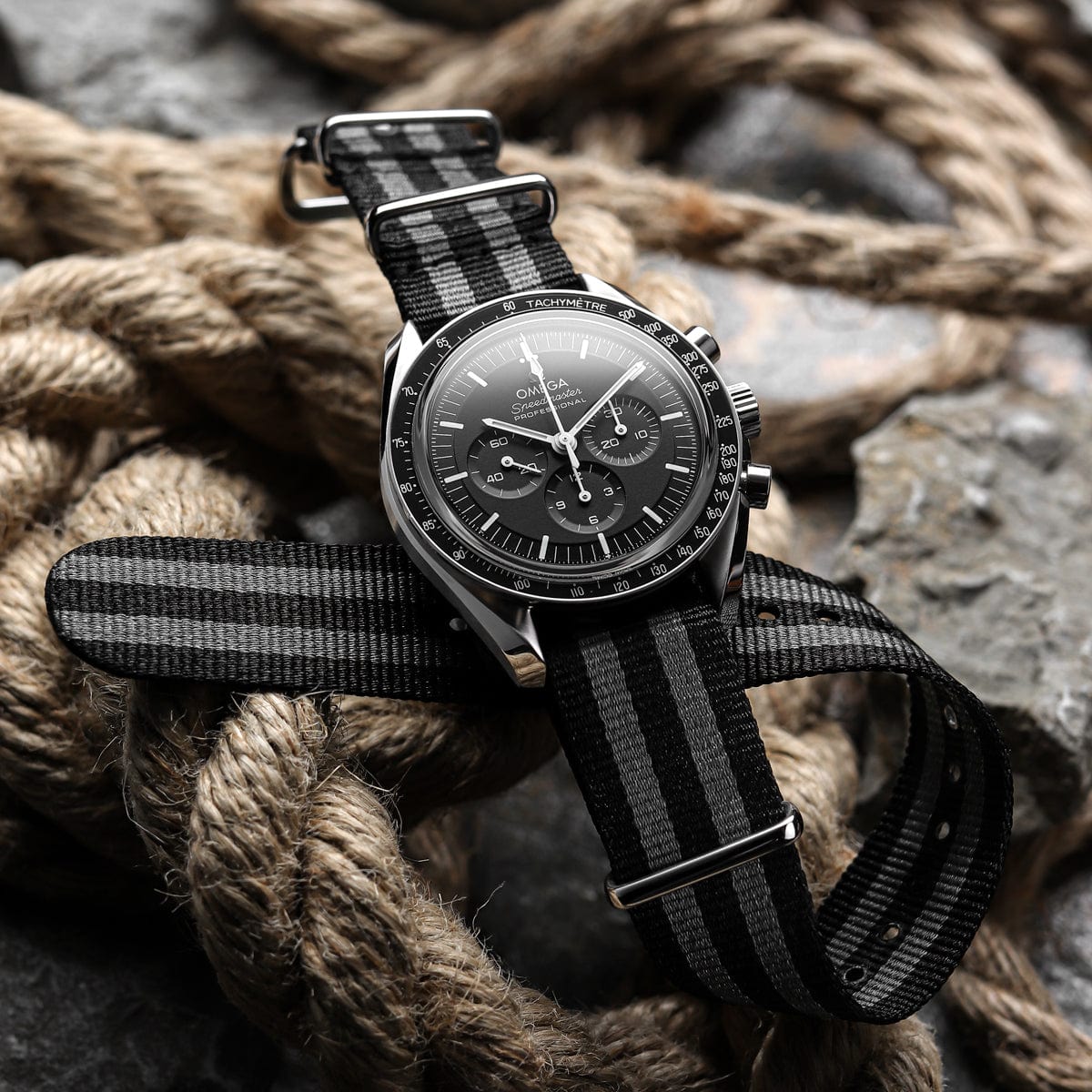 ZULUDIVER British Military Watch Strap: CADET Bond - Classic - PVD IP Black