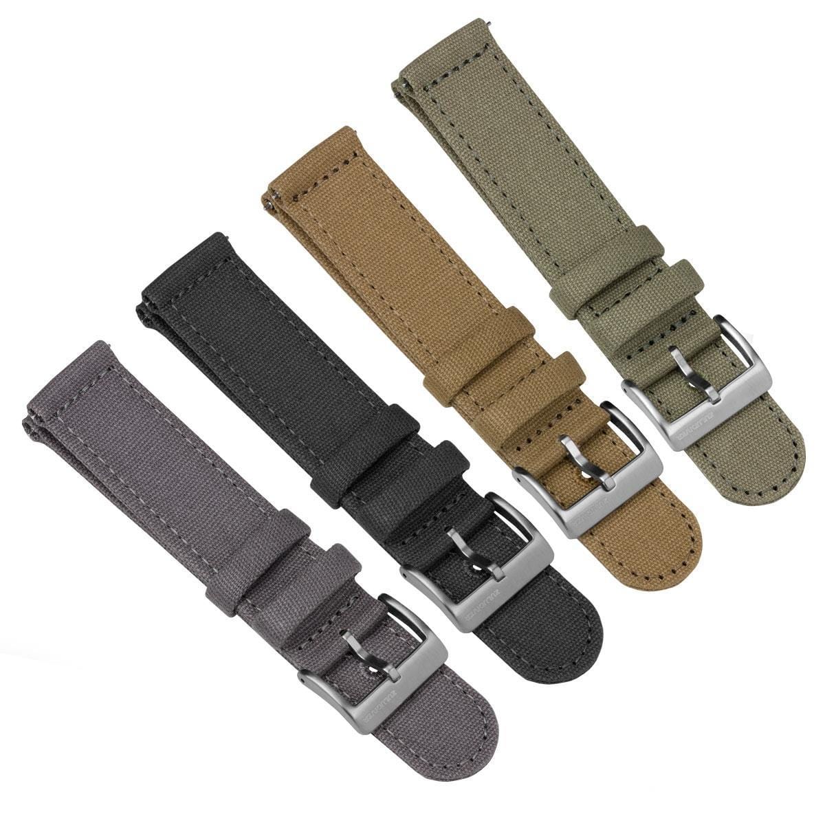 ZULUDIVER Croyde 2 Piece Canvas Quick-Release Watch Strap - Desert Sand