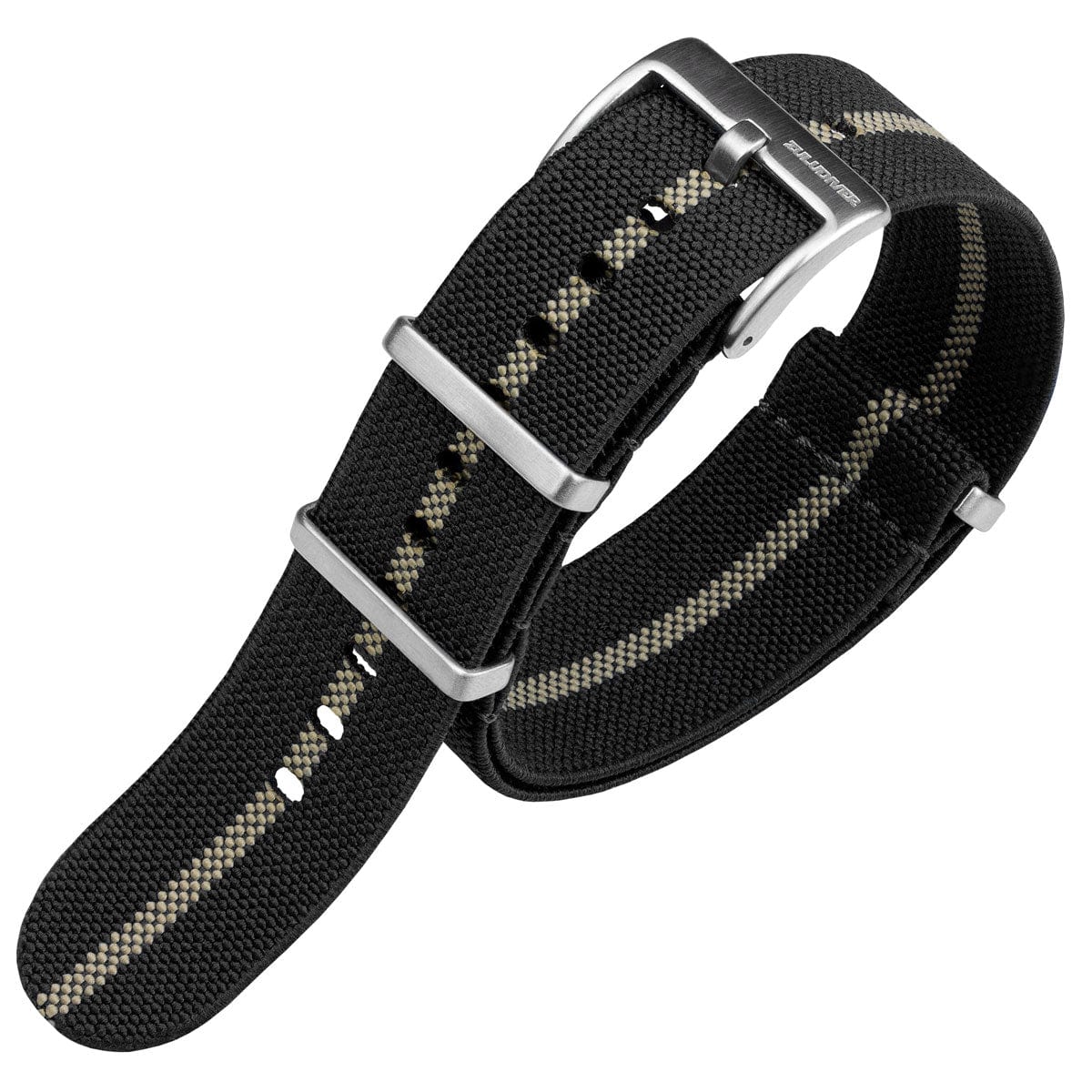 ZULUDIVER 1973 British Military Watch Strap: AIRBORNE Elastic - Black & Gold