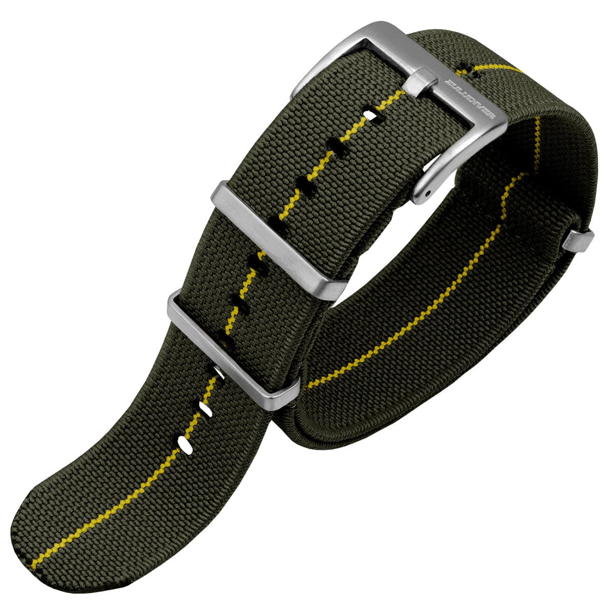 ZULUDIVER 1973 British Military Watch Strap: AIRBORNE Elastic - Green & Yellow