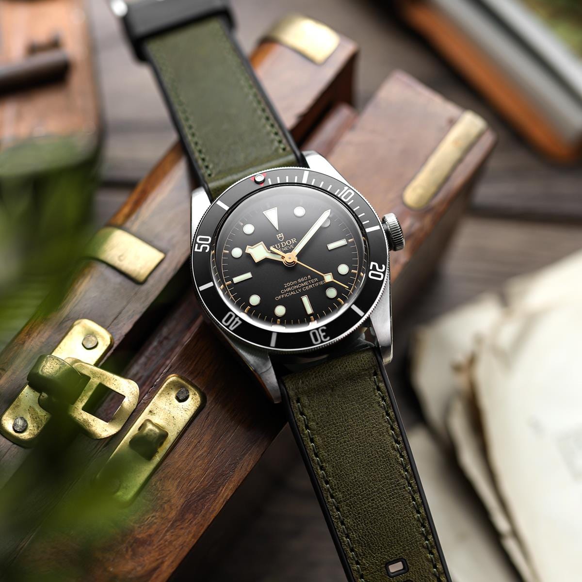 ZULUDIVER Endurance Rubber Watch Strap Brushed Buckle - Congo Green