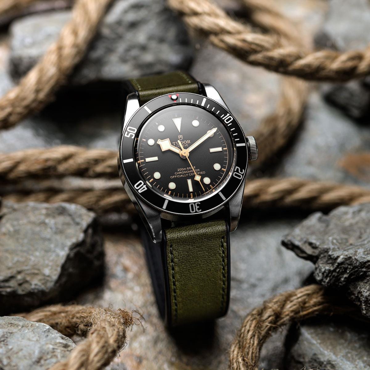 ZULUDIVER Endurance Rubber Watch Strap Brushed Buckle - Congo Green