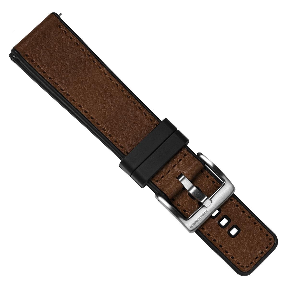 ZULUDIVER Endurance Rubber Watch Strap Brushed Buckle - Kalahari Brown