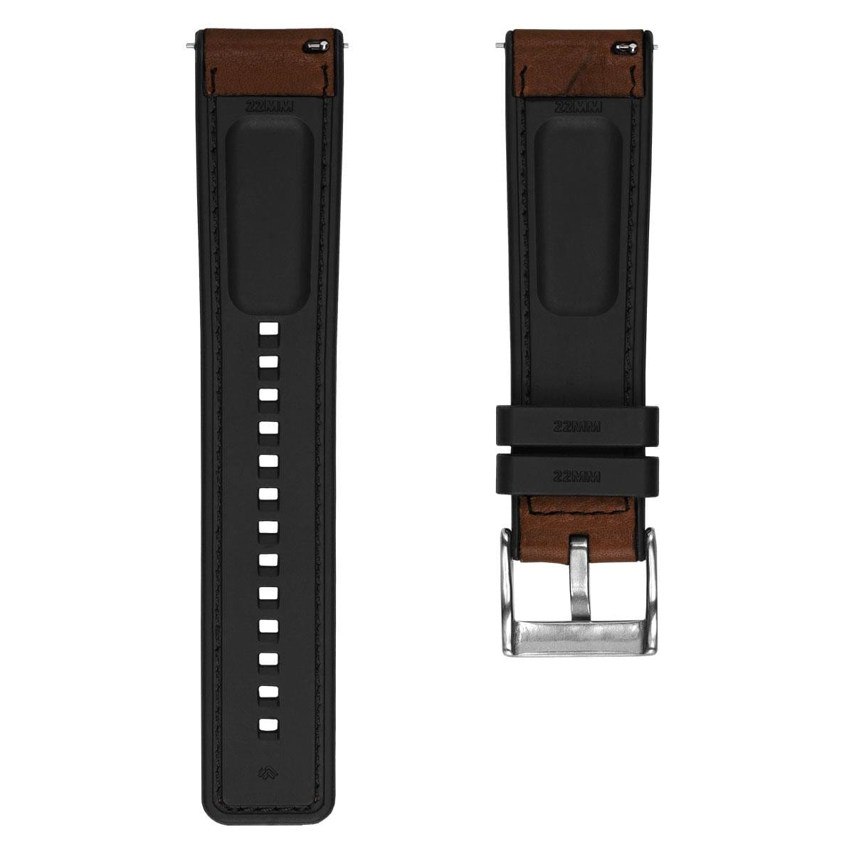 ZULUDIVER Endurance Rubber Watch Strap Brushed Buckle - Kalahari Brown