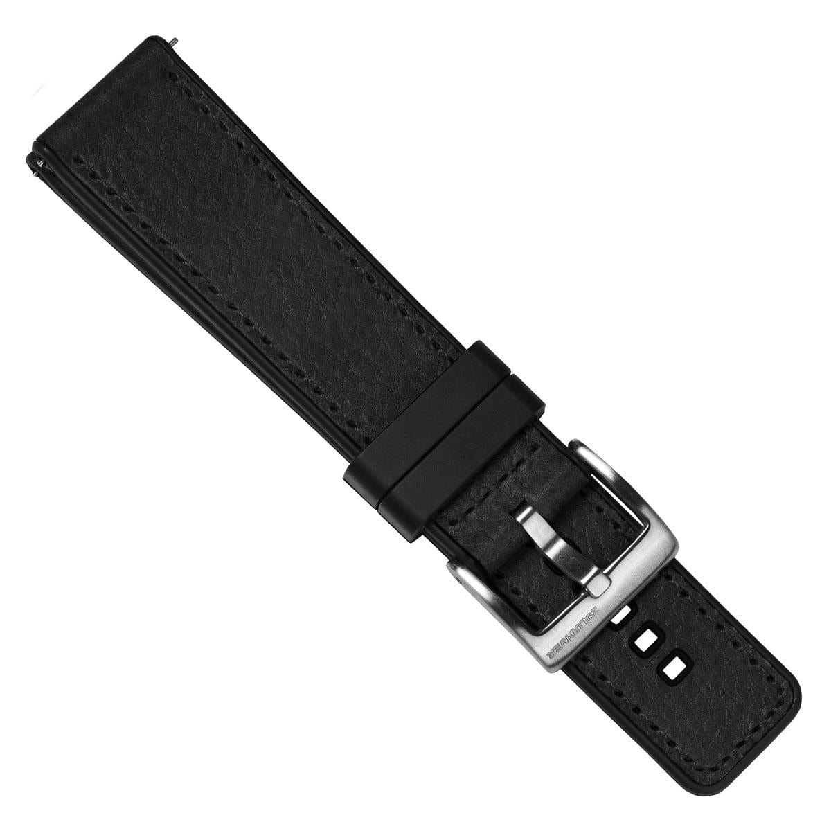 ZULUDIVER Endurance Rubber Watch Strap Brushed Buckle - Marianas Black