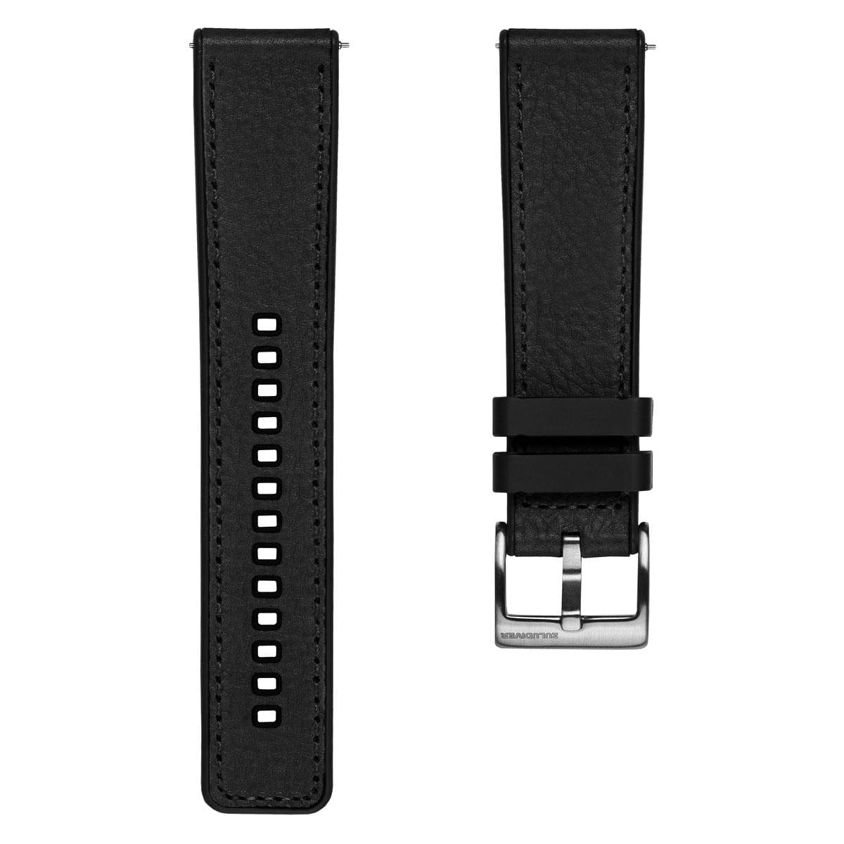 ZULUDIVER Endurance Rubber Watch Strap Brushed Buckle - Marianas Black