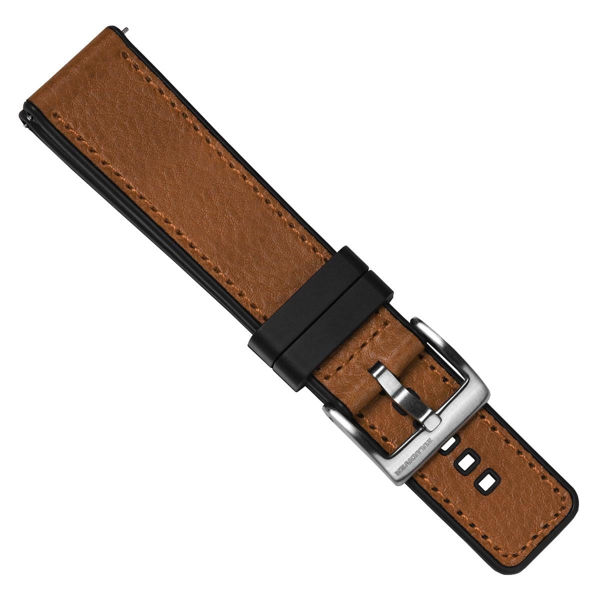 ZULUDIVER Endurance Rubber Watch Strap Brushed Buckle - Wahiba Khaki Brown