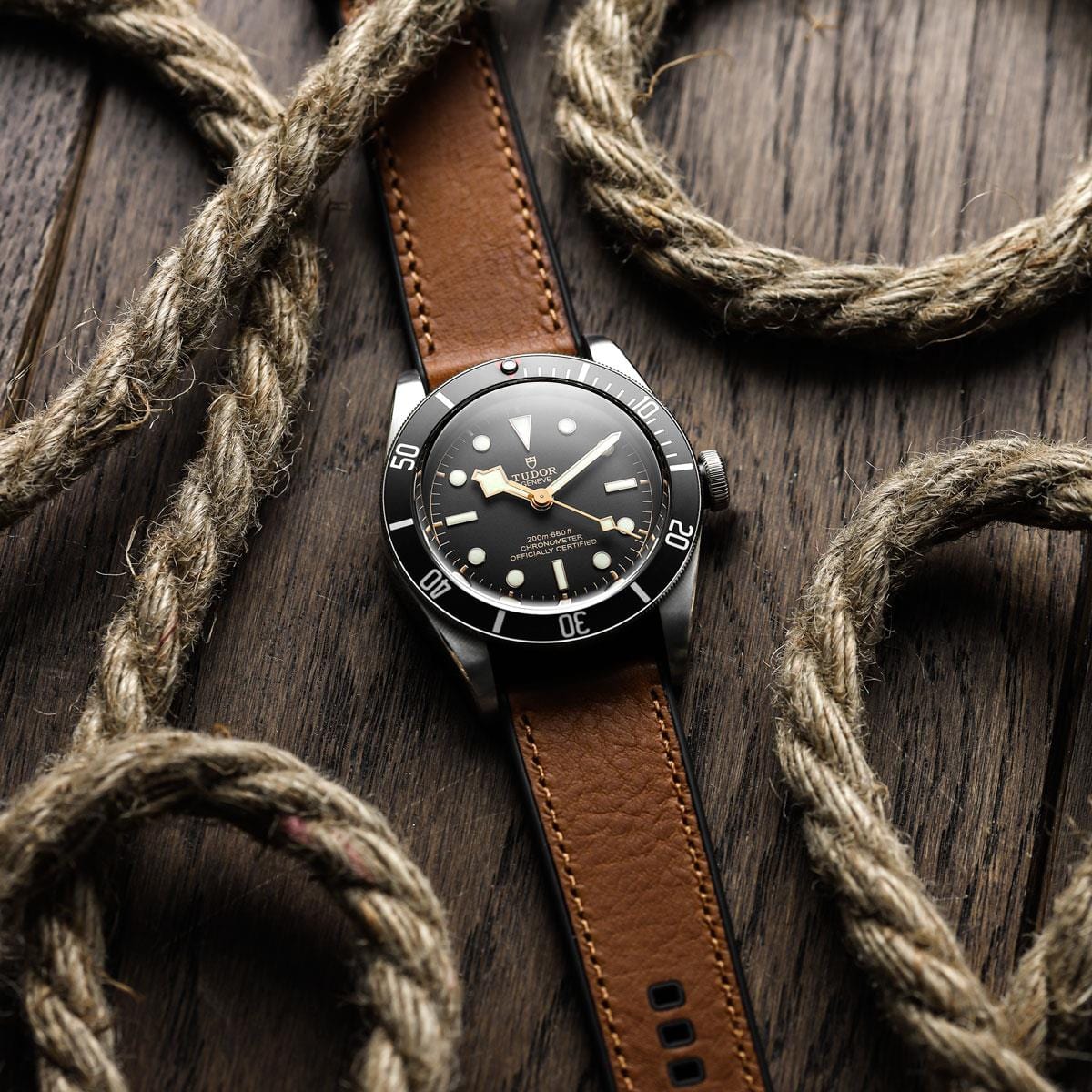 ZULUDIVER Endurance Rubber Watch Strap Brushed Buckle - Wahiba Khaki Brown