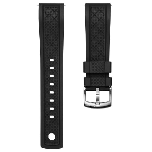 ZULUDIVER Hartland FKM Rubber Watch Strap - Black