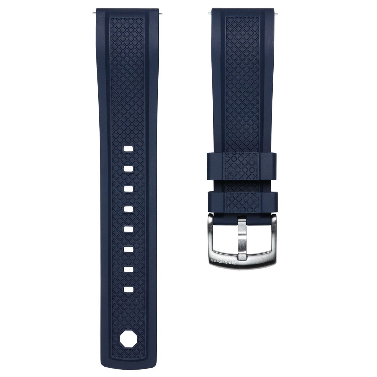 ZULUDIVER Hartland FKM Rubber Watch Strap - Blue