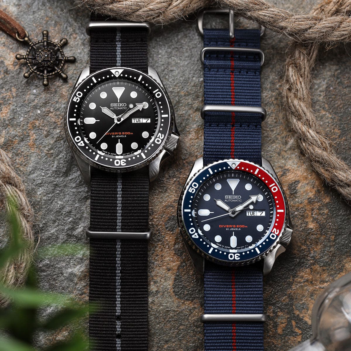 ZULUDIVER British Military Watch Strap: CADET Marine Nationale - Blue & Red