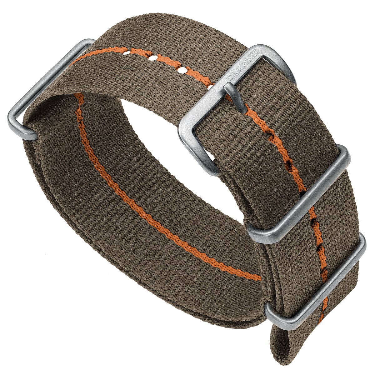 ZULUDIVER 1973 British Military Watch Strap: CADET Marine Nationale - Desert Sand & Orange