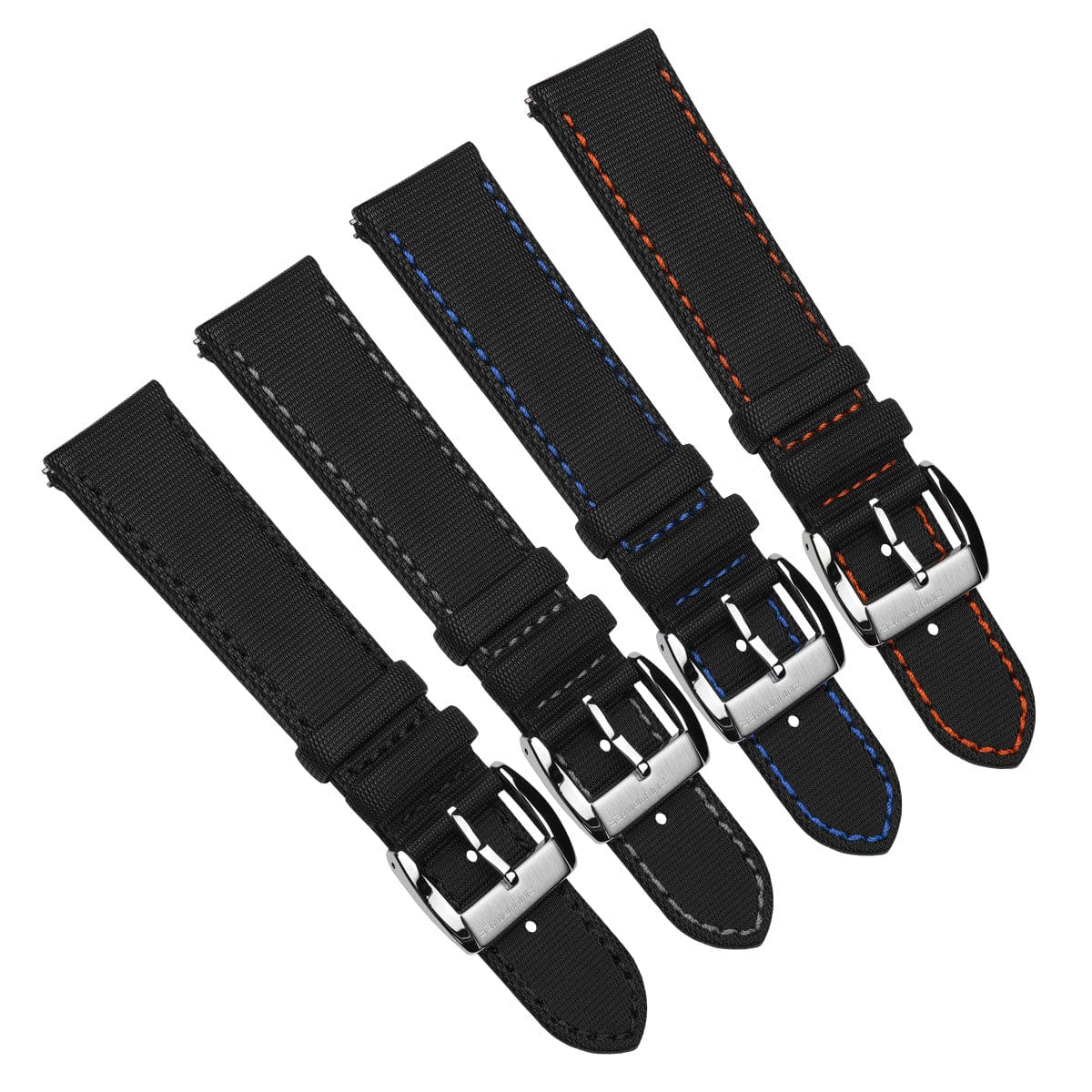 ZULUDIVER Maverick (MK II) Sailcloth Waterproof Watch Strap - Black / Black