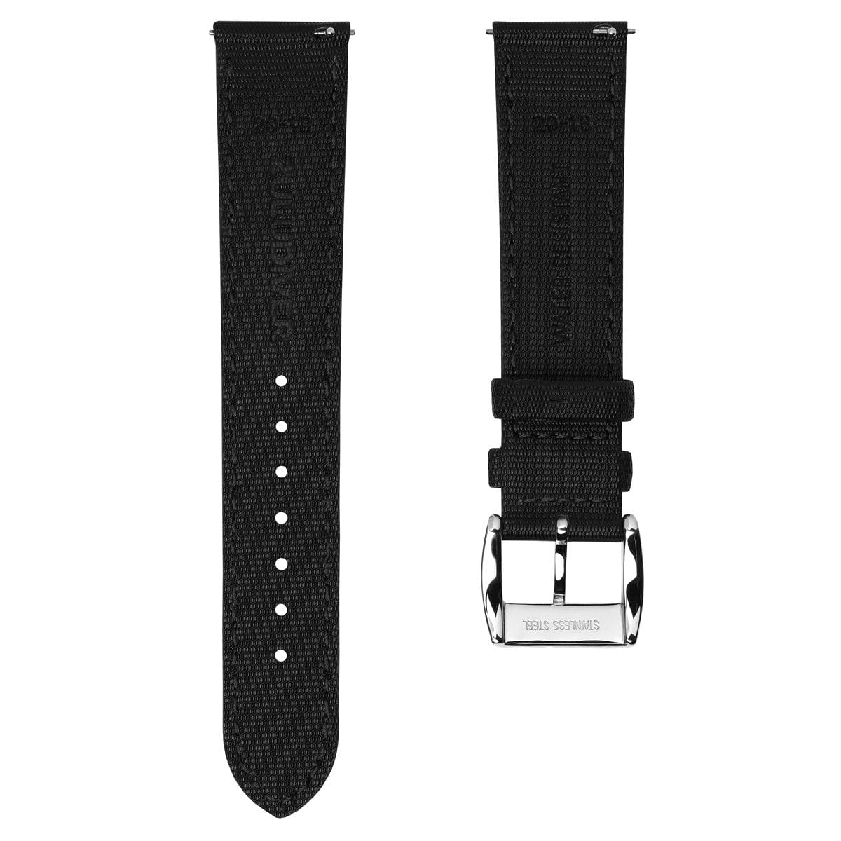 ZULUDIVER Maverick (MK II) Sailcloth Waterproof Watch Strap - Black / Black