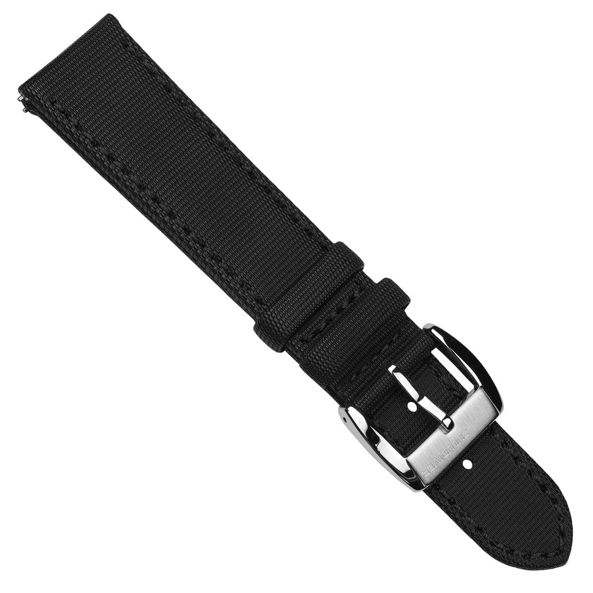 ZULUDIVER Maverick (MK II) Sailcloth Waterproof Watch Strap - Black / Black