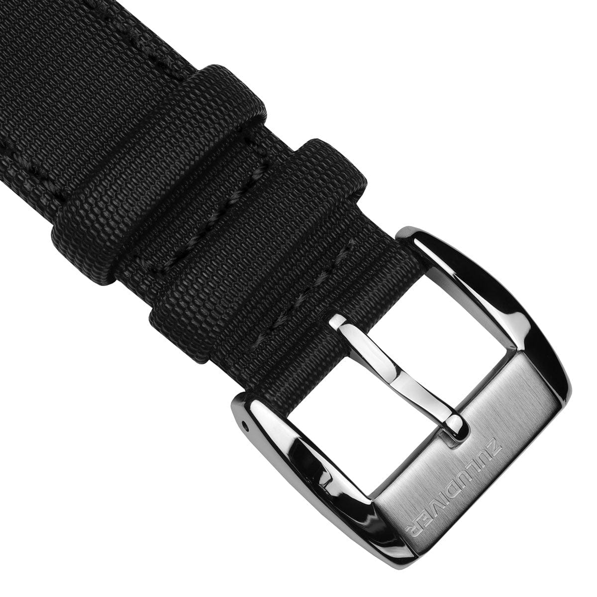 ZULUDIVER Maverick (MK II) Sailcloth Waterproof Watch Strap - Black / Black