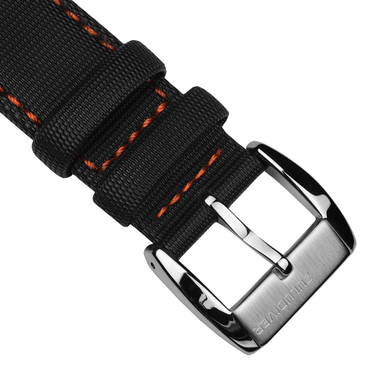 ZULUDIVER Maverick (MK II) Sailcloth Waterproof Watch Strap - Black / Orange