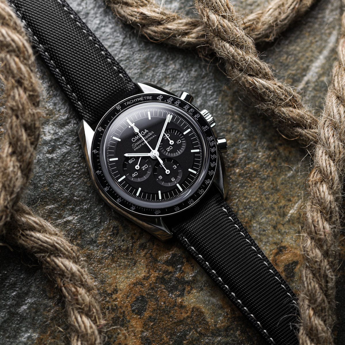 ZULUDIVER Mayday Sailcloth Padded Divers Watch Strap - Grey Stitching