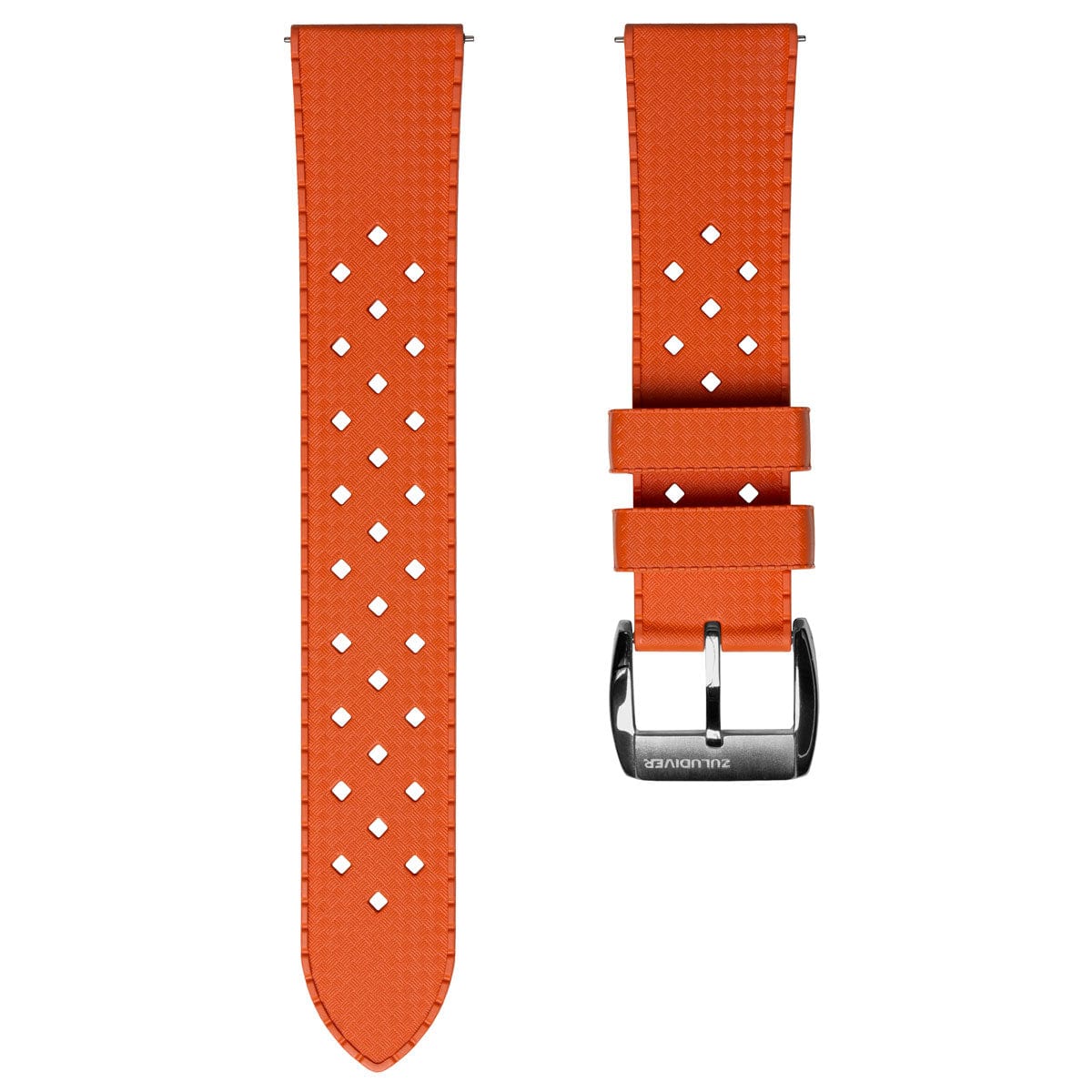 ZULUDIVER Modern Tropical Style Rubber Watch Strap - Orange