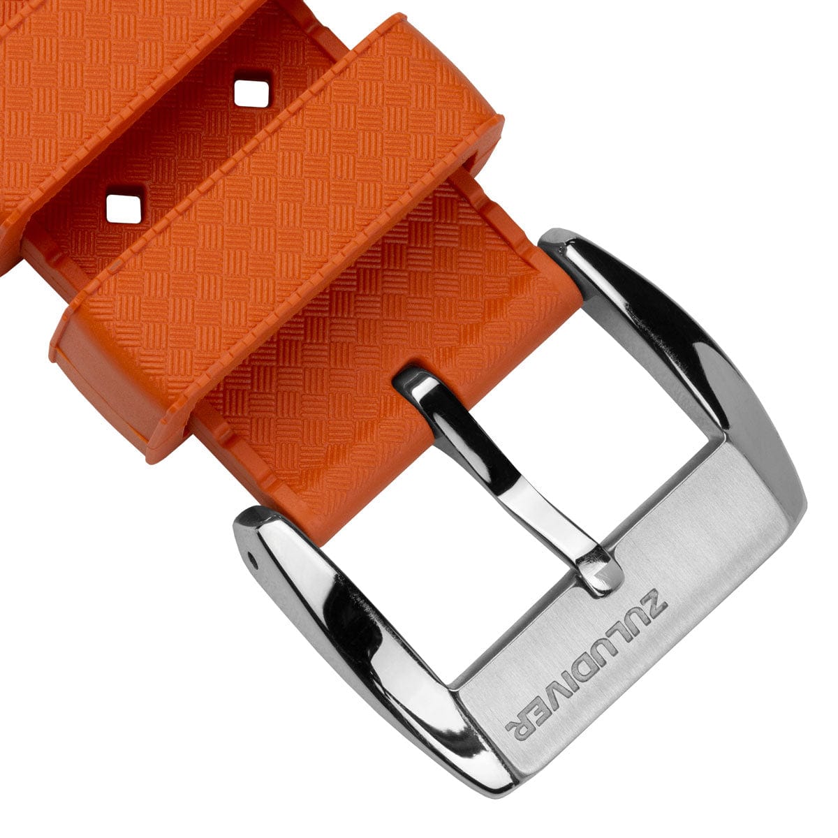 ZULUDIVER Modern Tropical Style Rubber Watch Strap - Orange