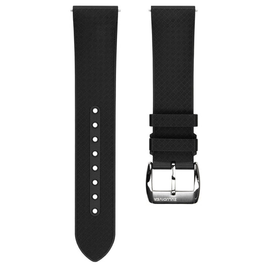 ZULUDIVER Padded Tropical Rubber Watch Strap (MkII) - Black