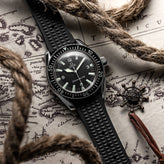 Seacroft Waffle Rubber Dive Watch Strap - Black