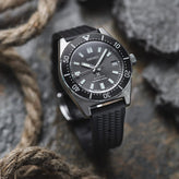 Seacroft Waffle Rubber Dive Watch Strap - Black