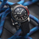 Seacroft Waffle Rubber Dive Watch Strap - Black
