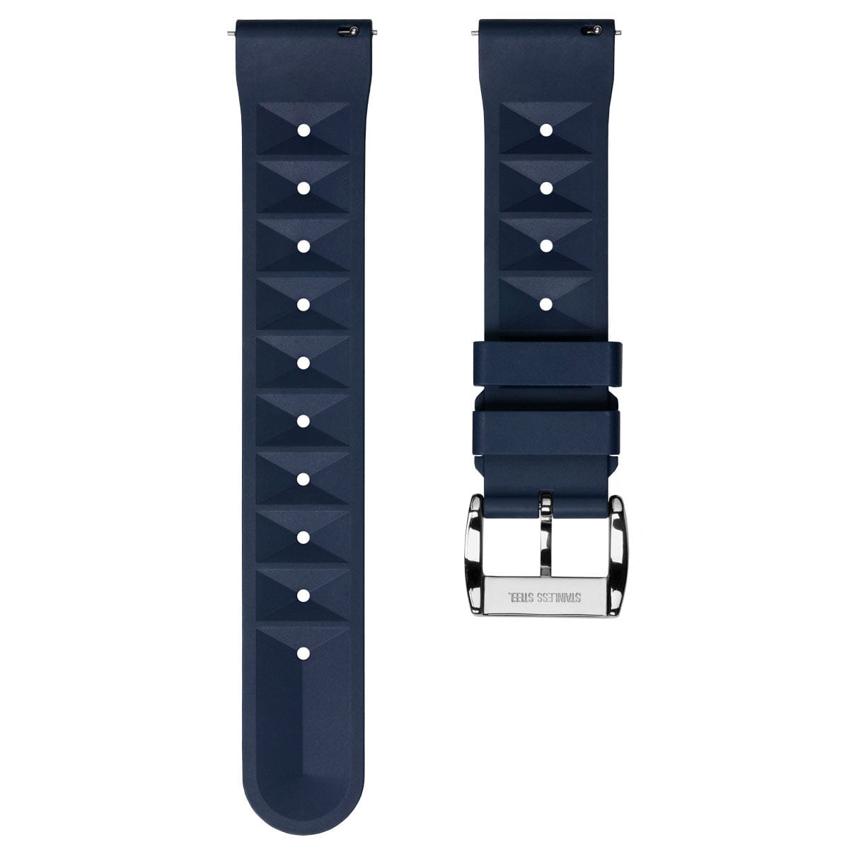 Seacroft Waffle Rubber Dive Watch Strap - Blue