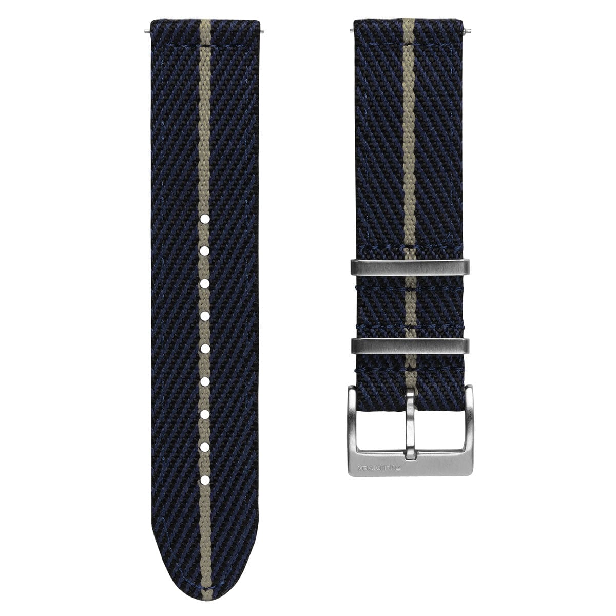 ZULUDIVER Seasalter Two-Piece NATO Watch Strap - Black, Blue, & Beige