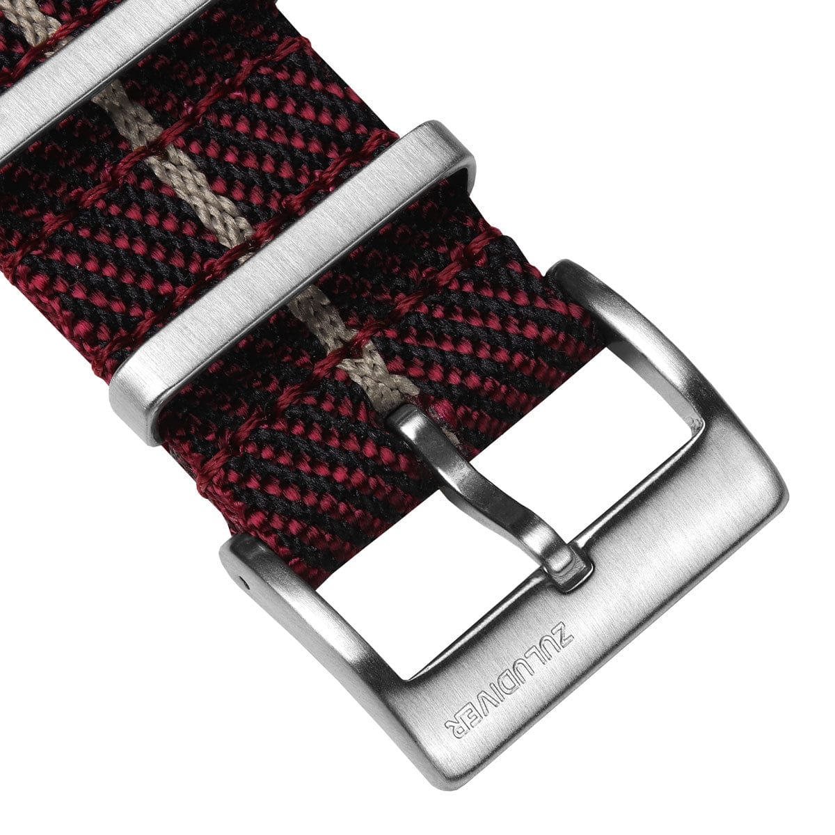 ZULUDIVER Seasalter Two-Piece NATO Watch Strap - Red & Beige