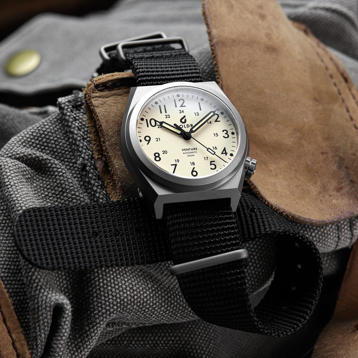 Boldr Venture Automatic Field Watch - Ivory White