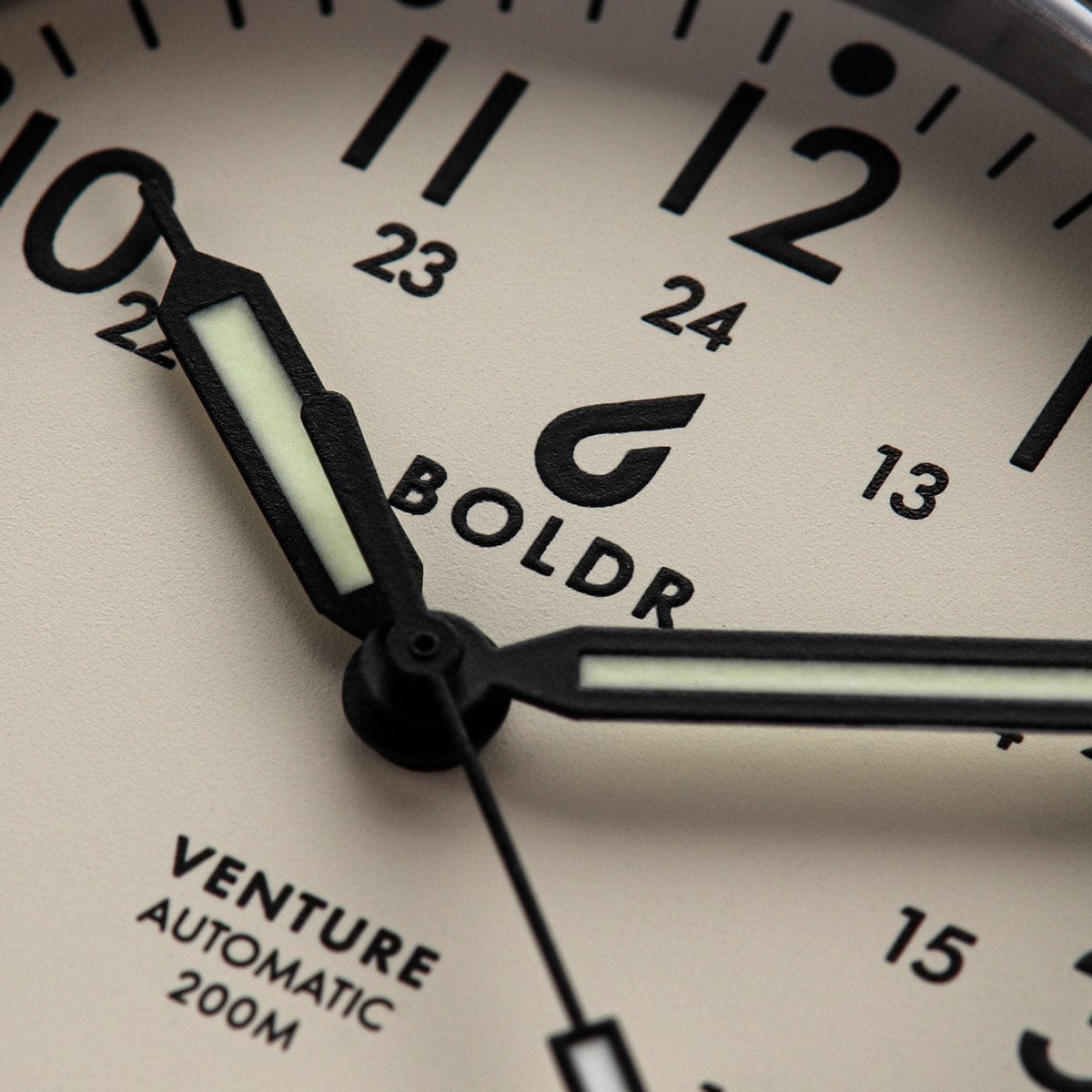 Boldr Venture Automatic Field Watch - Ivory White