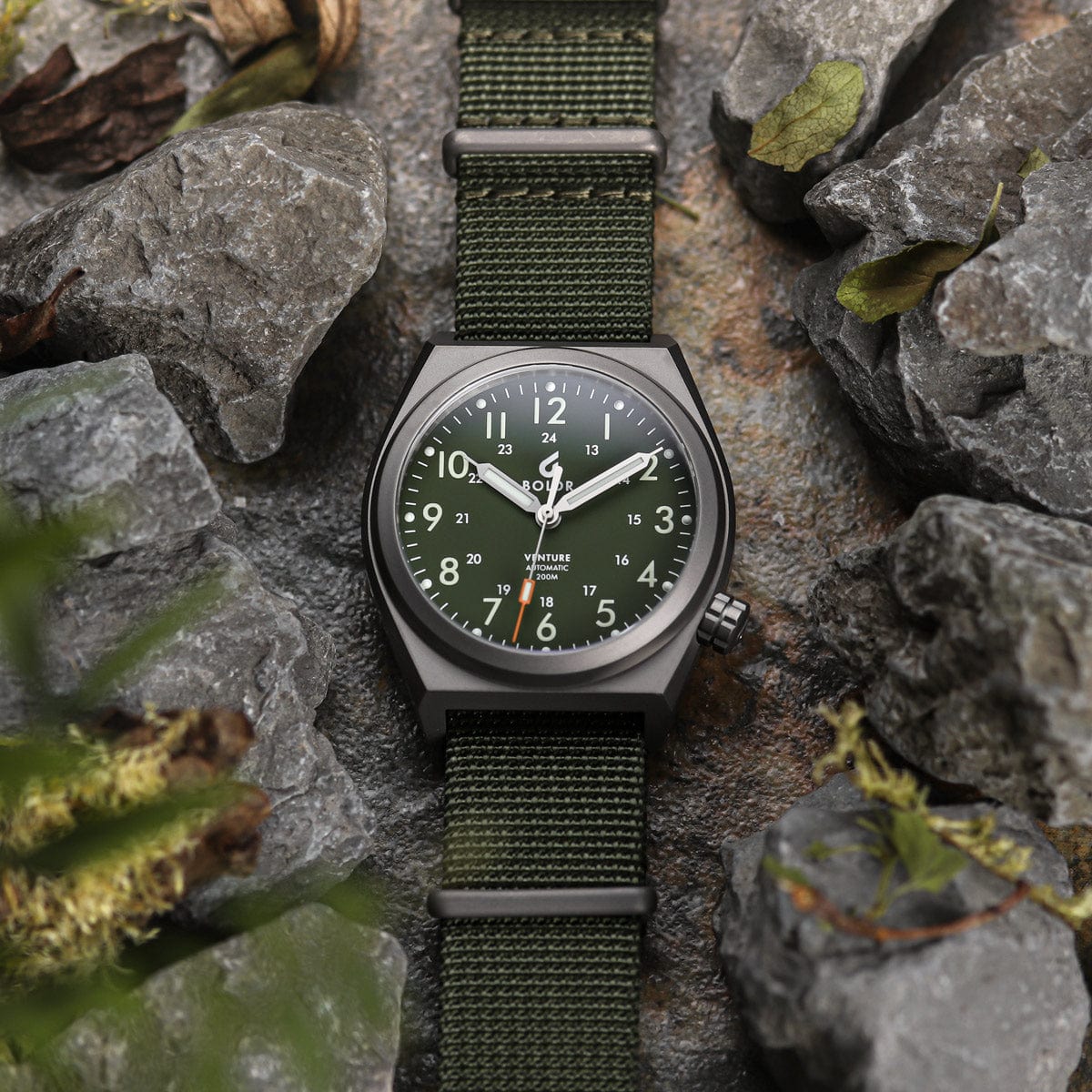 Boldr Venture Jungle Green Automatic Field Watch