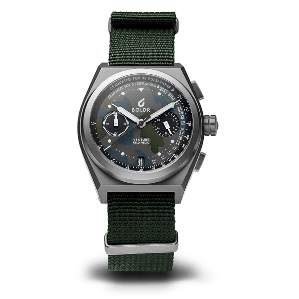 Boldr Venture Field Medic Camo Green Chronograph Watch