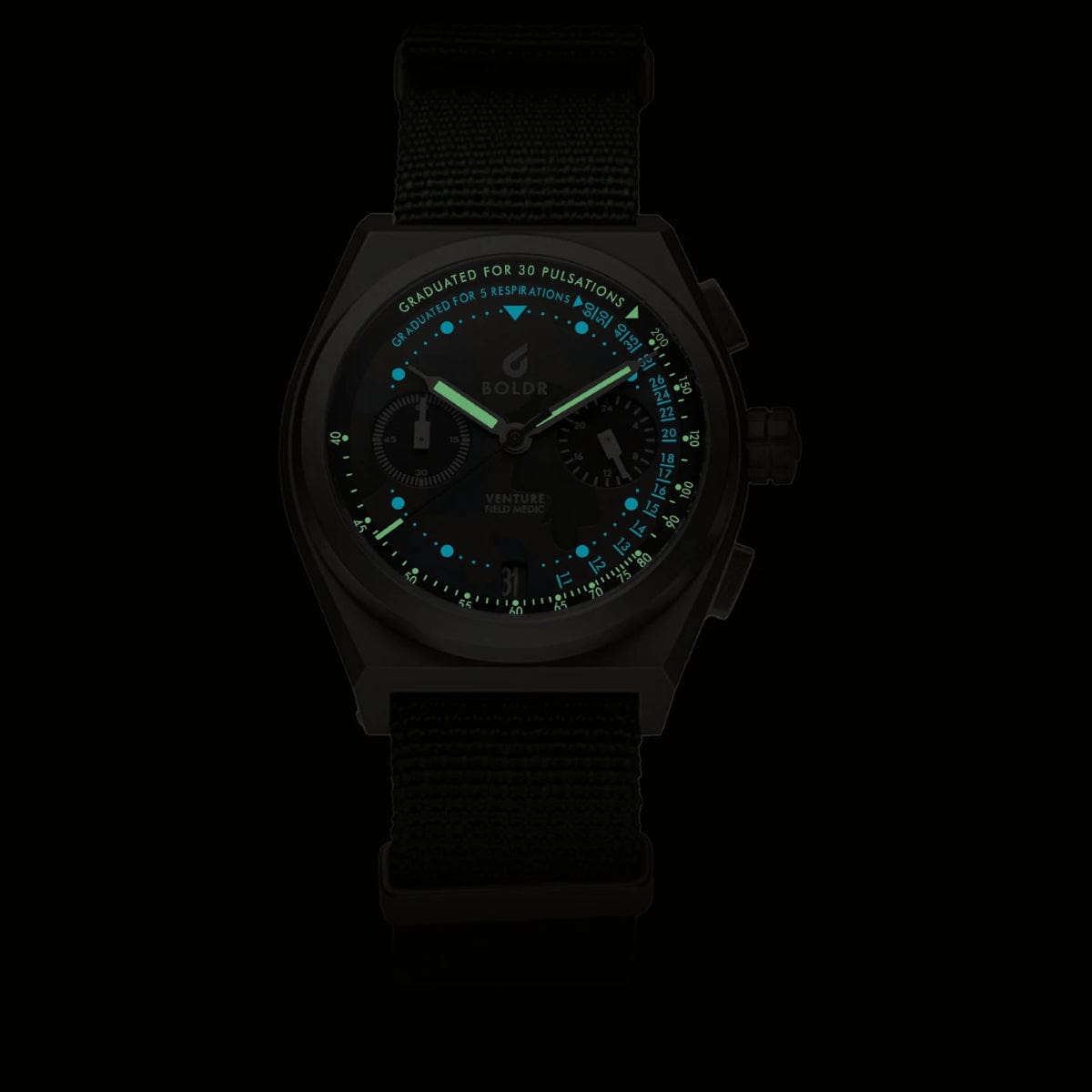 Boldr Venture Field Medic Camo Green Chronograph Watch