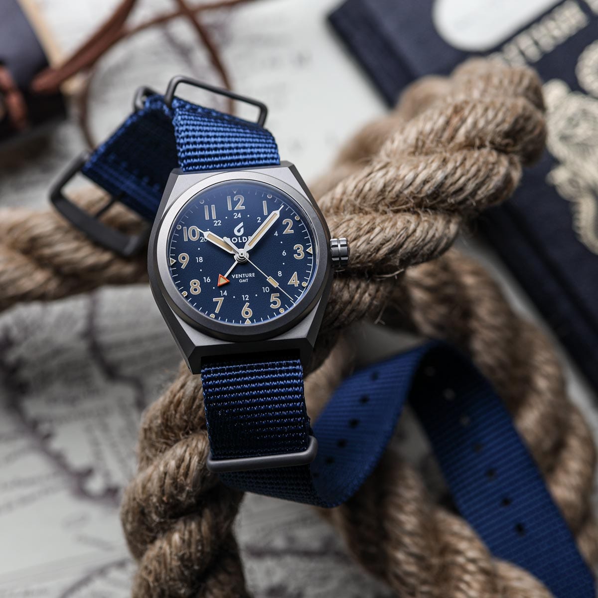 Boldr Venture GMT Field Watch - Blue