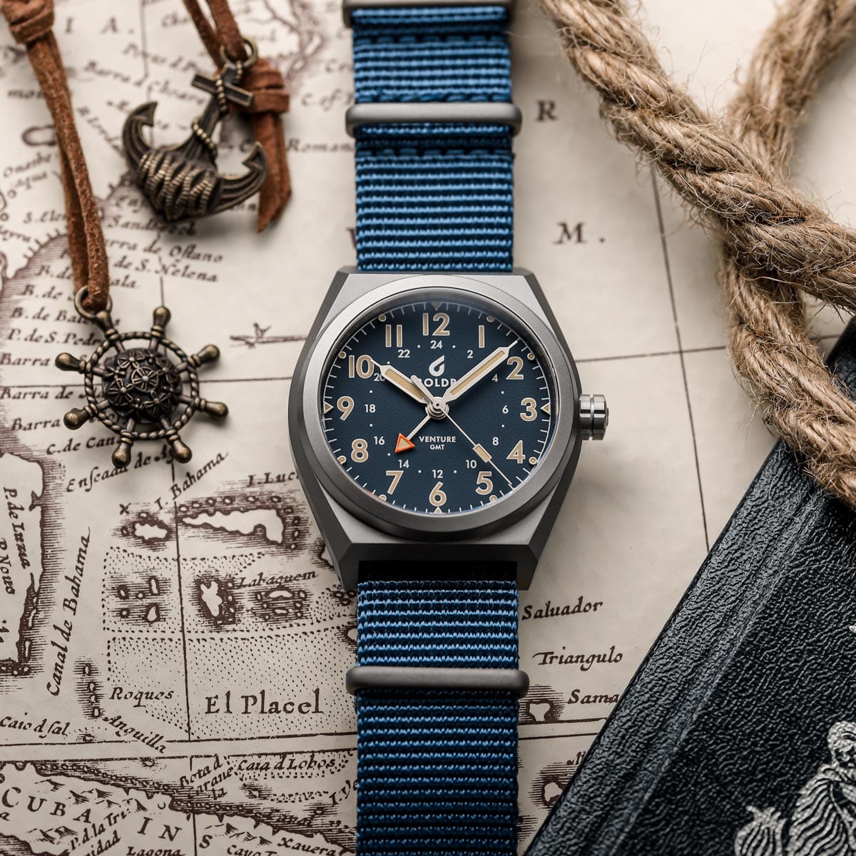 Boldr Venture GMT Field Watch - Blue