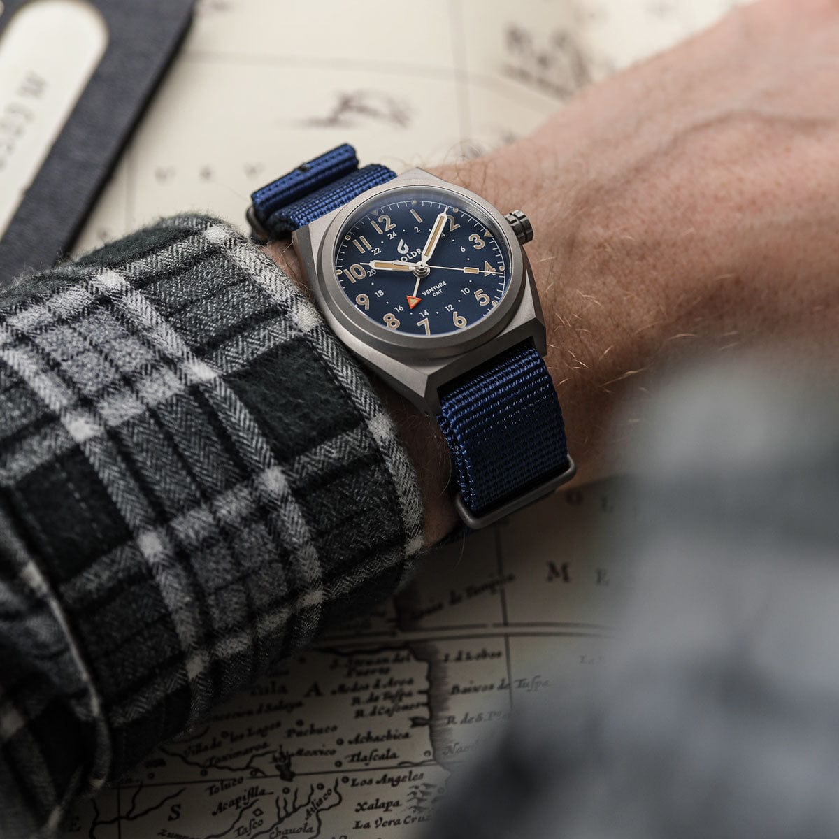 Boldr Venture GMT Field Watch - Blue