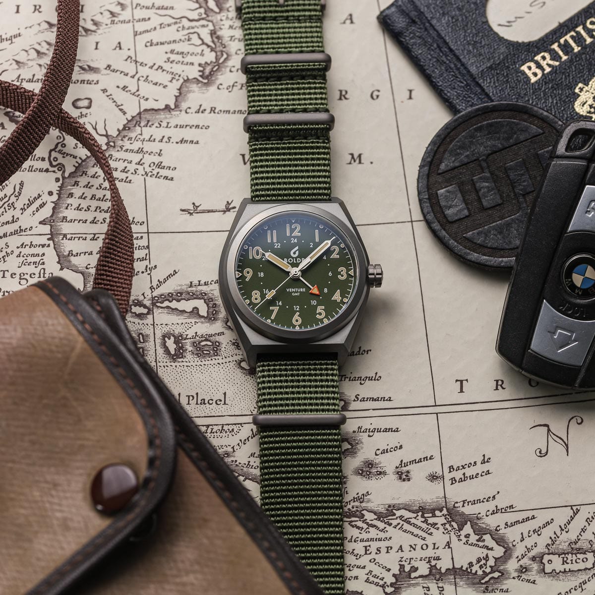 Boldr Venture GMT Field Watch - Green