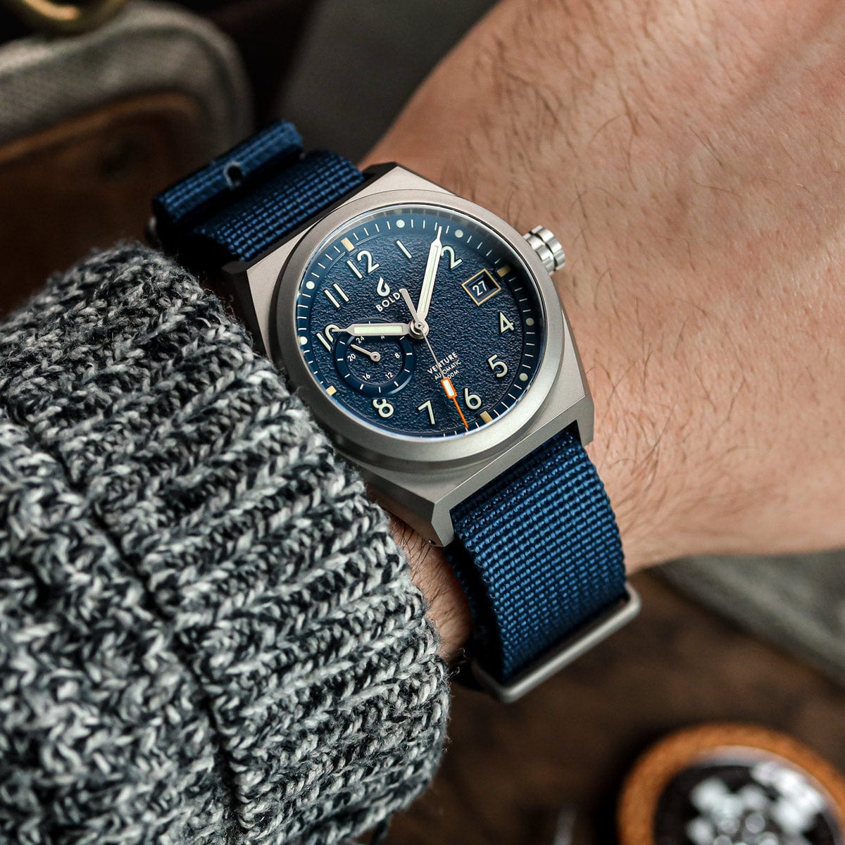 Boldr Venture Wayfarer Navy Blue Automatic Watch