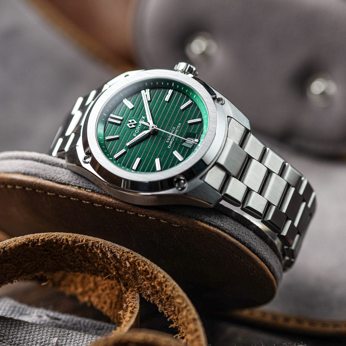 Formex Essence 39 Automatic Chronometer - Green Dial / Green Leather Strap