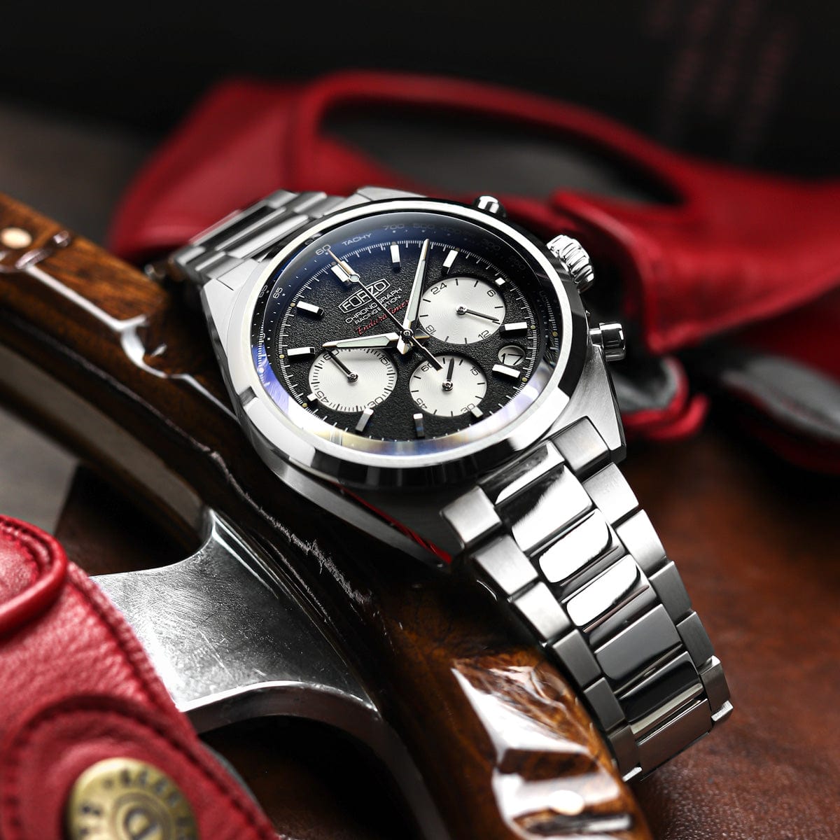 FORZO G1 EnduraTimer Chronograph Watch - Reverse Panda Dial - NEARLY NEW